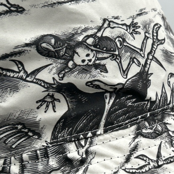 Espolon Tequila Reversible Black Bucket Hat Skeletons Graphic All Over Print - Picture 5 of 15